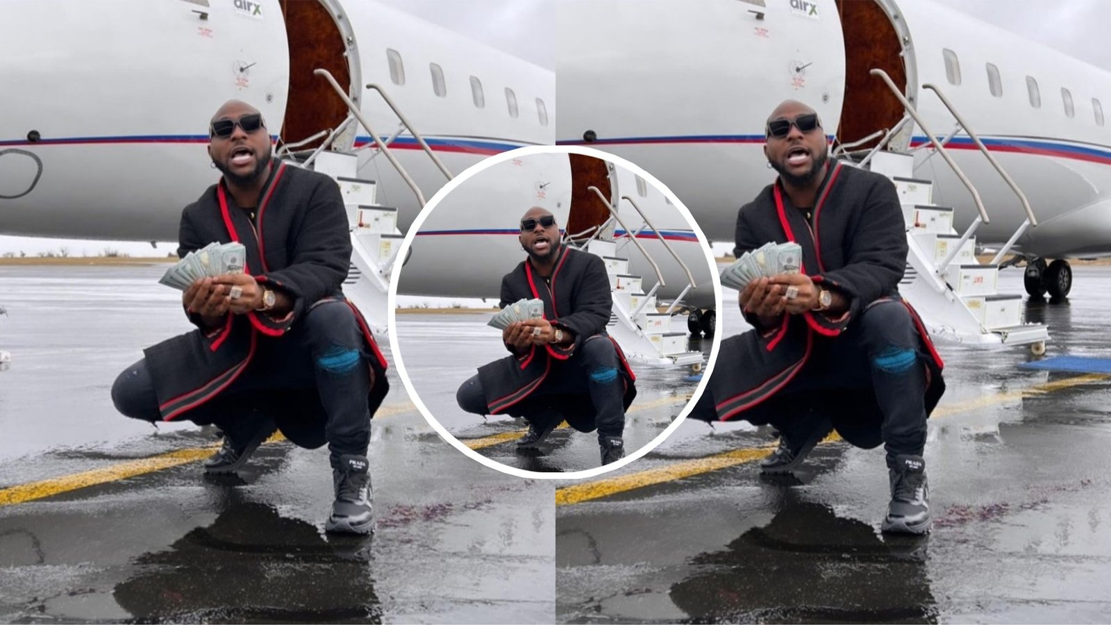 “Send us money OBO” – Fans begs Davido after dropping a Photo Posing with Dollars beside his private jet in Paris “Send us money OBO” – Fans begs Davido after dropping a Photo Posing with Dollars beside his private jet in Paris
